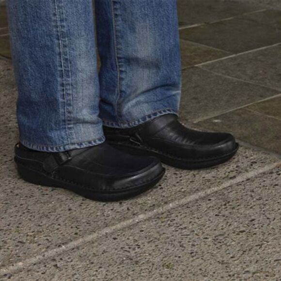 Alegria Chairman Black Nappa Open Back Mule Men’s Shoes - Picture 15 of 15